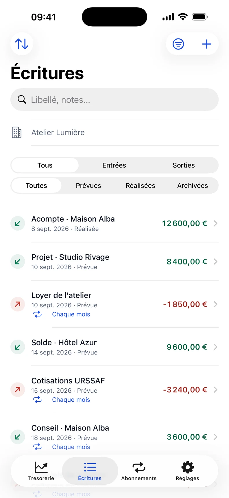 Capture iPhone Trez.App — Synchronisation bancaire